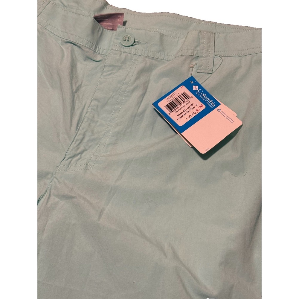 NEW Columbia Washed Out Men's‎ Size 42 X 10 Inseam Shorts Hiking Fishing Lt Blue